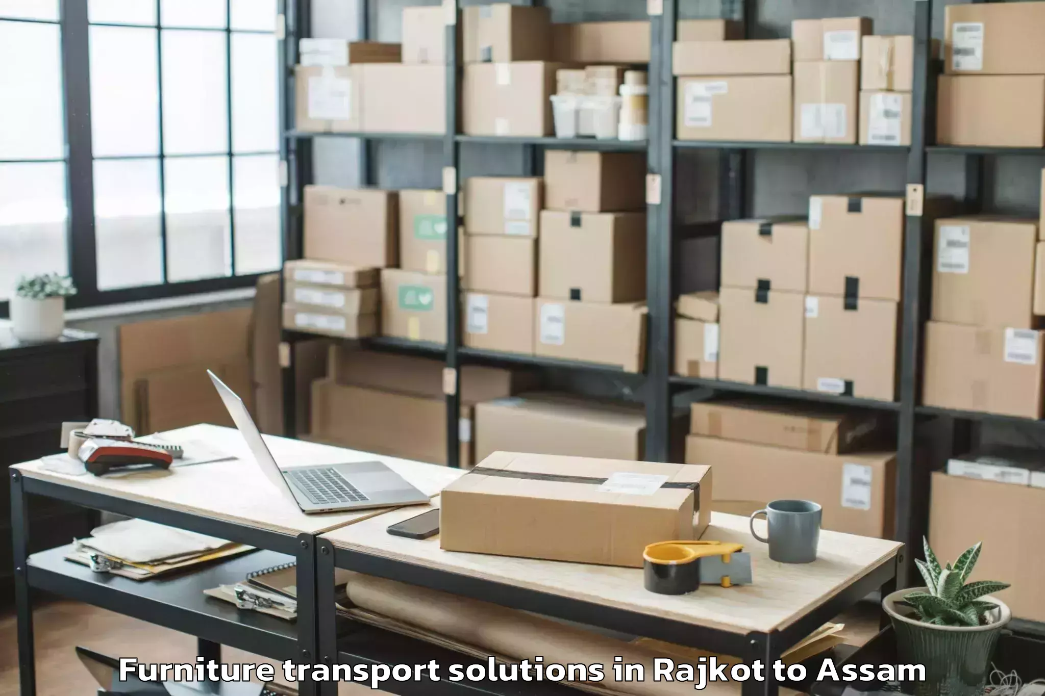 Reliable Rajkot to Bilasipara Furniture Transport Solutions